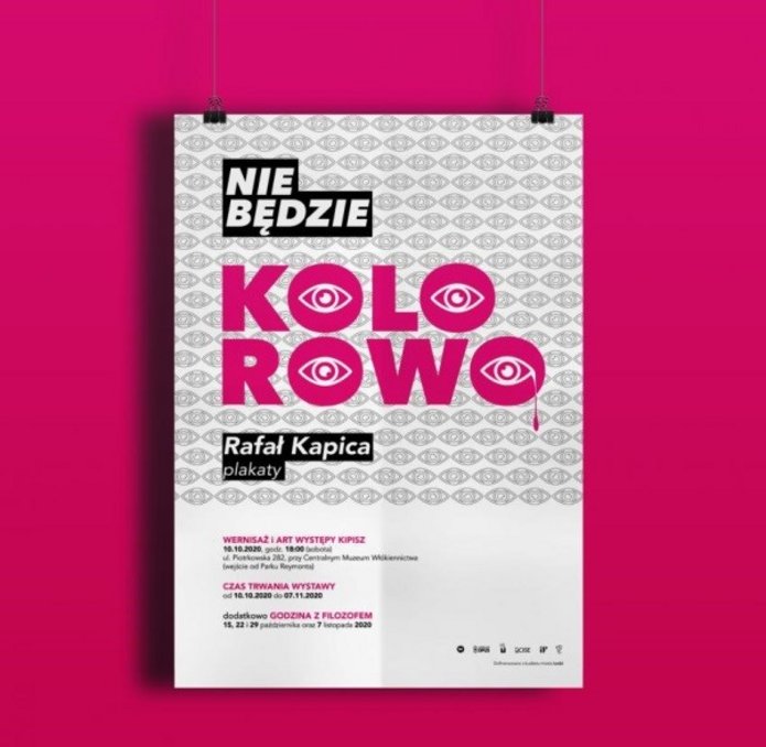 białe liter na różowym tle