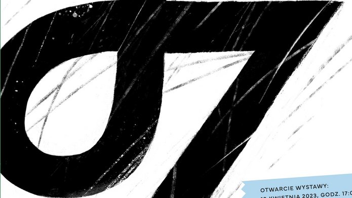 wielkie splecione czarne litery J Z, kolorowe geometryczne paski